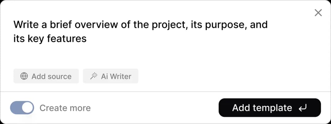 RFQ template interface